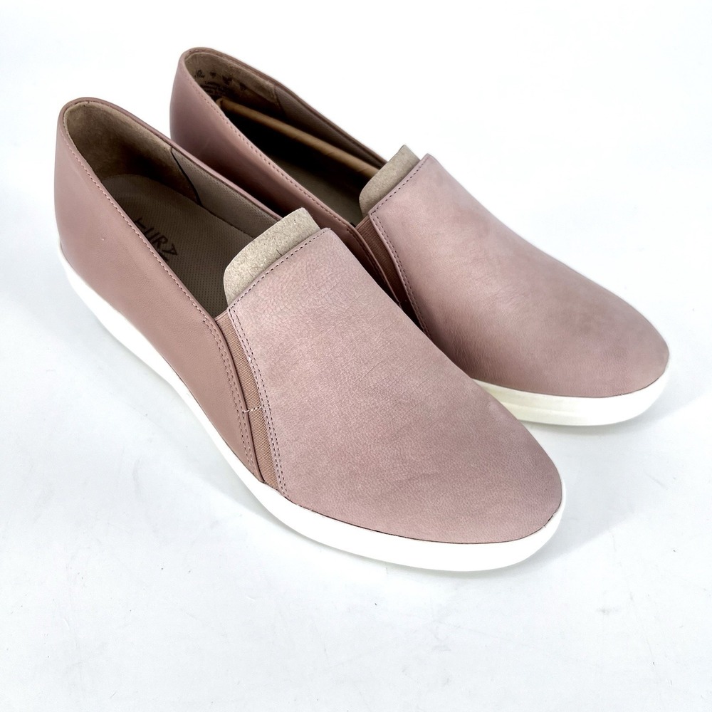 Naturalizer Platform Loafers Womens Rose Leather Slip On Wedge Shoes 10 Wide - Picture 1 of 11